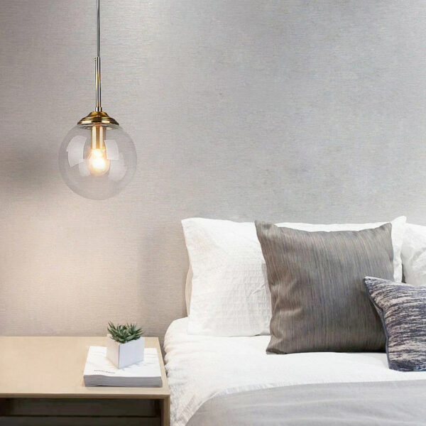 Lustre de Metal e Vidro Luxuoso Moderno - Imagem 2