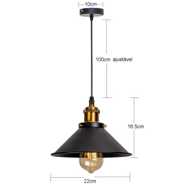 Pendente LED Vintage em Ferro | Iluminação Retrô para Ambientes Loft - Imagem 5