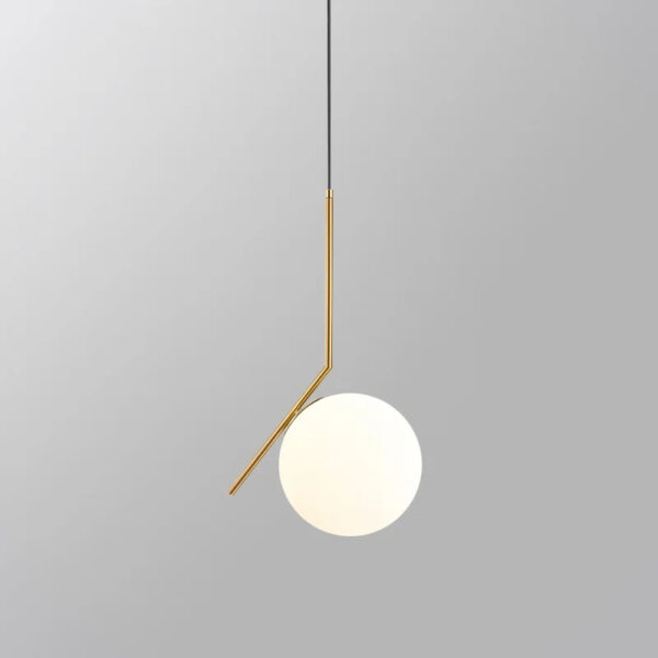 Luminária Pendente Globo de Vidro Com Suporte de Alumínio - Imagem 4