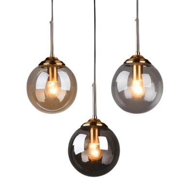Lustre de Metal e Vidro Luxuoso Moderno