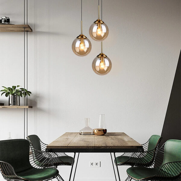 Lustre de Metal e Vidro Luxuoso Moderno - Imagem 7