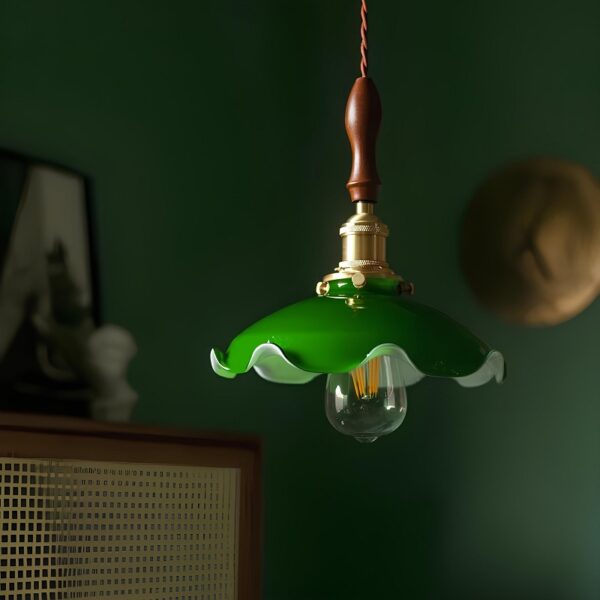 Luminária Pendente Vintage em Vidro Verde - Imagem 2