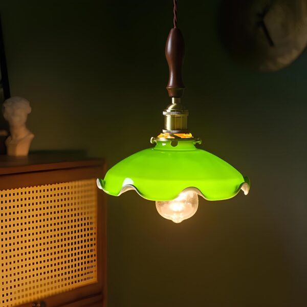 Luminária Pendente Vintage em Vidro Verde - Imagem 3