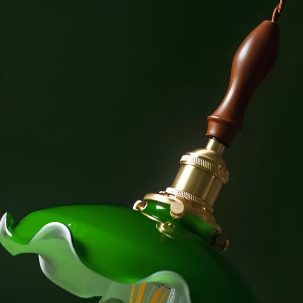 Luminária Pendente Vintage em Vidro Verde - Imagem 5
