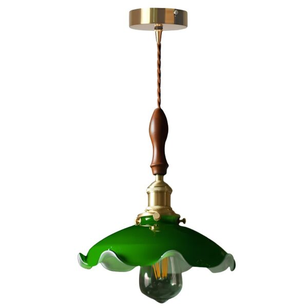 Luminária Pendente Vintage em Vidro Verde