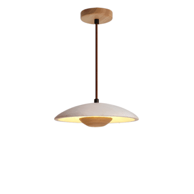 Luminária Pendente em Madeira e Pedra