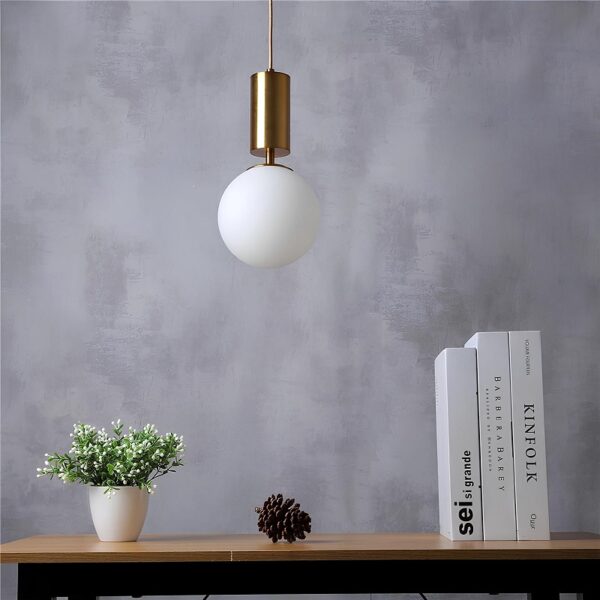 Lustre Moderno Com Esfera de Vidro - Imagem 4