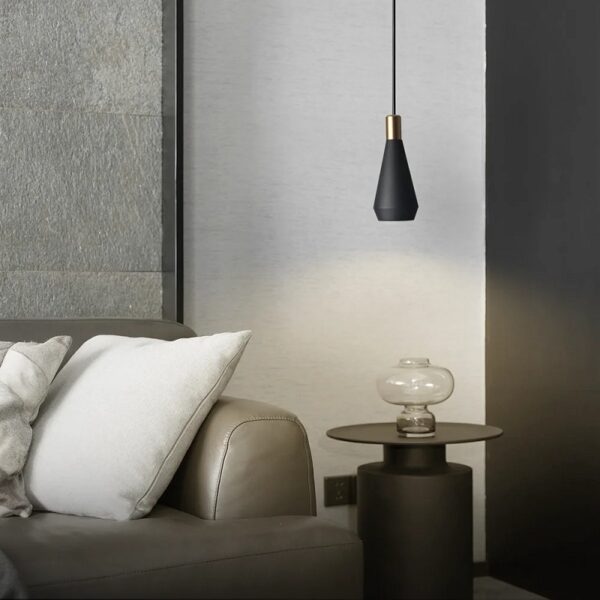 Luminária Pendente Com Anel Dourado - Imagem 3