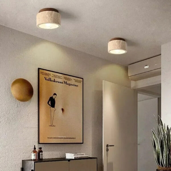 Luz de Teto Embutida em Travertino - Imagem 2