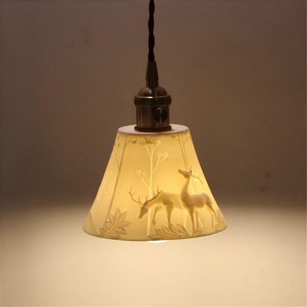 Lustre Pendente em Cerâmica Branca - Imagem 4