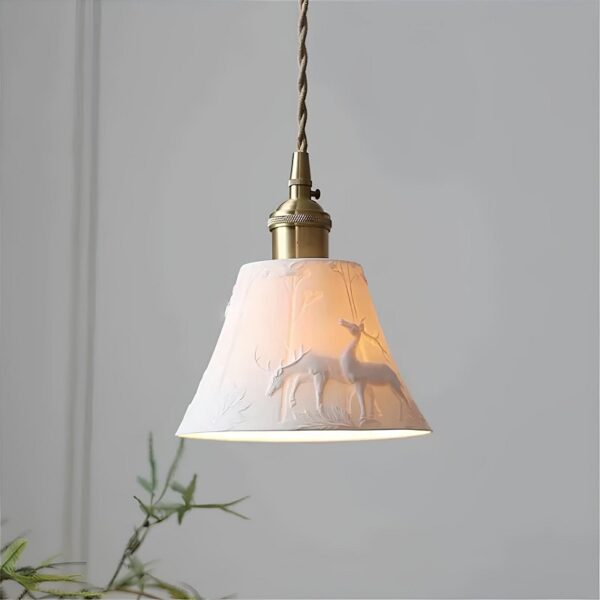 Lustre Pendente em Cerâmica Branca - Imagem 5