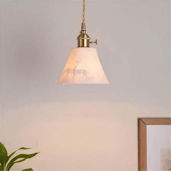 Lustre Pendente em Cerâmica Branca - Imagem 7